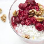 Spiced Raspberries with Cottage Cheese and Walnuts