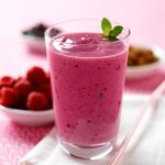 Berry Breakfast Smoothie garnished with mint